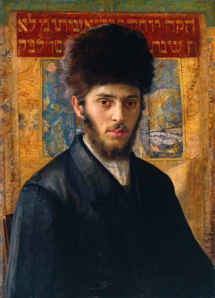 Young Rabbi by Isidor Kaufmann - Hand-Painted Oil Painting Reproduction