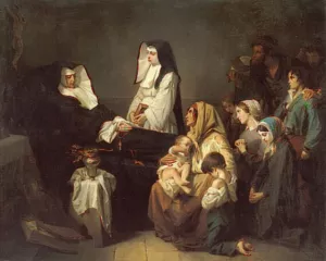 The Death of a Sister of Charity Oil painting by Isidore Alexandre Augustin Pils