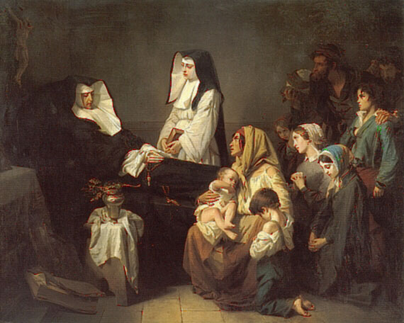 The Death of a Sister of Charity by Isidore Alexandre Augustin Pils - Hand-Painted Oil Painting Reproduction