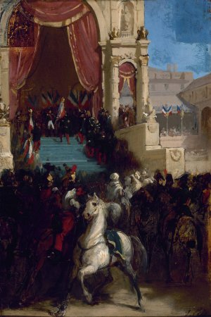 Distribution des aigles et la benediction des drapeaux, le 10 mai 1852, au Champ-de-Mars by Isidore Pils Oil Painting