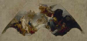 Minerve combattant la Force brutale devant l'Olympe reuni by Isidore Pils Oil Painting