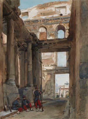 Ruines des Tuileries, 7 juillet 1871. by Isidore Pils Oil Painting