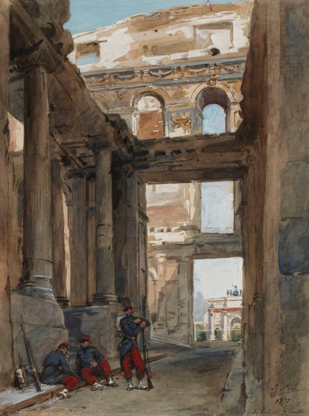 Ruines des Tuileries, 7 juillet 1871.  by Isidore Pils - Hand-Painted Oil Painting Reproduction