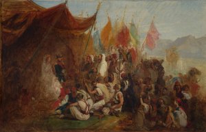 Sketch for 'Reception of Emperor Napoleon III and Empress Eugenie by the Kabyle Leaders at Algiers on September 18, 1860' by Isidore Pils Oil Painting