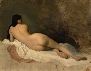 Study of a Reclining Nude by Isidore Pils Oil Painting