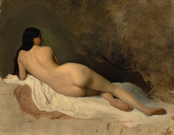 Study of a Reclining Nude  by Isidore Pils - Hand-Painted Oil Painting Reproduction