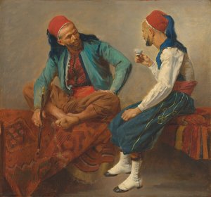 Two North Africans conversing by Isidore Pils Oil Painting
