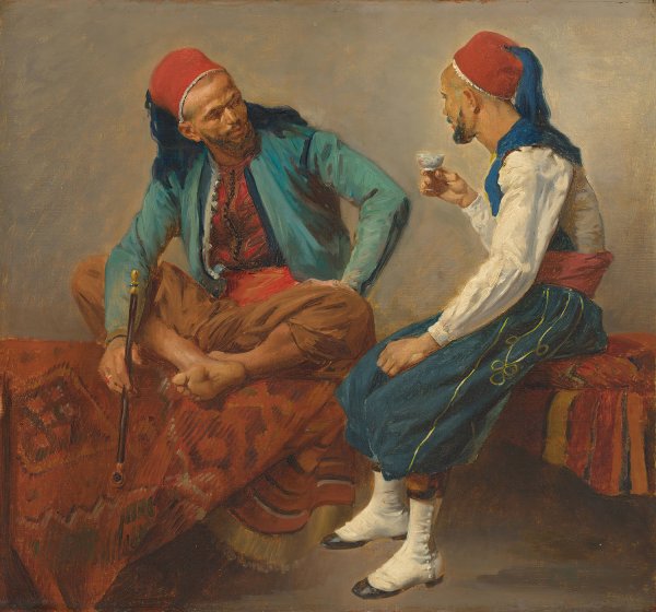 Two North Africans conversing  by Isidore Pils - Hand-Painted Oil Painting Reproduction