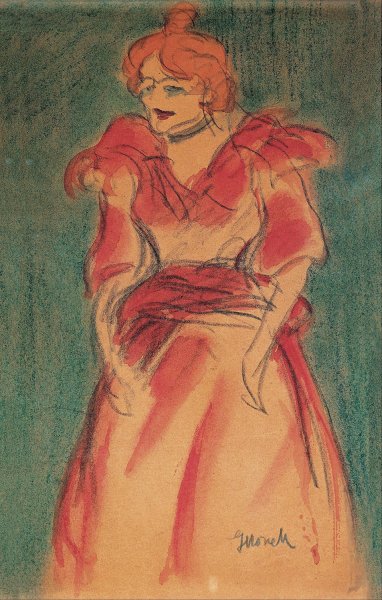 Main Product Photo of Cabaret Singer Painting by Isidre Nonell