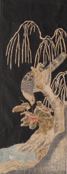 Falcon on a Willow by Isoda Koryusai Oil Painting