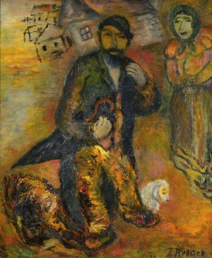 The Shadchan Oil painting by Issachar Ber Ryback