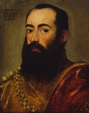 Portrait Presumed to Be of Antonio Zantani by Italian School Oil Painting