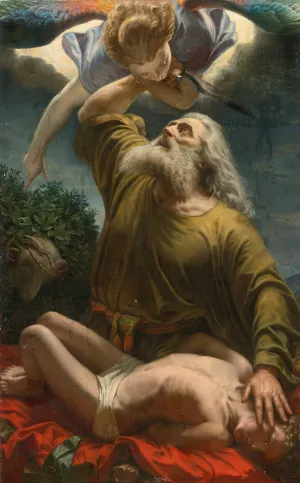 Sacrifice Of Isaac by Italian School Oil Painting