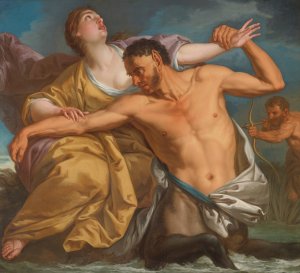 The Slaying Of Nessus By Hercules by Italian School Oil Painting