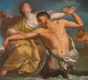 The Slaying Of Nessus By Hercules by Italian School Oil Painting
