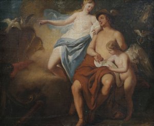 Venus, Mercury and Cupid by Italian School Oil Painting