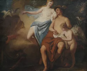 Venus, Mercury and Cupid by Italian School Oil Painting