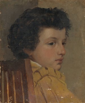 Young Boy In Profile by Italian School Oil Painting