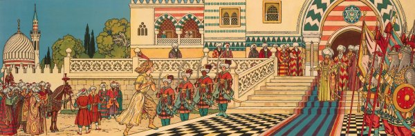 Arabian nights  by Ivan Bilibin - Hand-Painted Oil Painting Reproduction