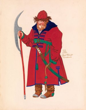 Guard. Costume Design for 'The Tale of Tsar Saltan' by Ivan Bilibin Oil Painting