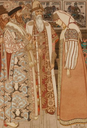 The Archer's Wife Before The Tsar And His Retinue by Ivan Bilibin Oil Painting