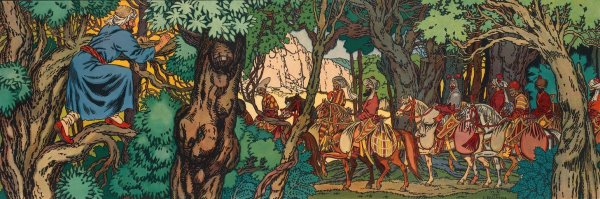 The Hunt  by Ivan Bilibin - Hand-Painted Oil Painting Reproduction