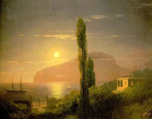 A Lunar Night in the Crimea by Ivan Konstantinovich Aivazovsky Oil Painting