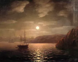 A Lunar Night on the Black Sea by Ivan Konstantinovich Aivazovsky - Oil Painting Reproduction