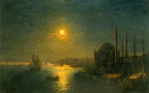 A Moonlit View of the Bosphorus Oil painting by Ivan Konstantinovich Aivazovsky