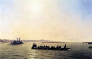 Alexander II Crossing the Danube by Ivan Konstantinovich Aivazovsky - Oil Painting Reproduction