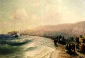 Arrival Catherine the Second to Pheodosiya by Ivan Konstantinovich Aivazovsky - Oil Painting Reproduction
