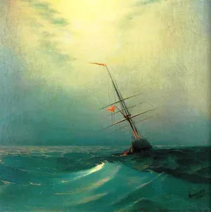 At Night. Blue Wave Oil painting by Ivan Konstantinovich Aivazovsky