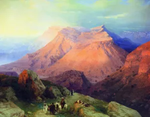 Aul Gunib in Dagestan. View from the East Side by Ivan Konstantinovich Aivazovsky - Oil Painting Reproduction