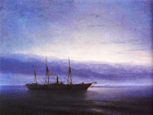 Before Battle. Ship Constantinople Oil painting by Ivan Konstantinovich Aivazovsky