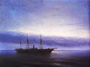 Before Battle. Ship Constantinople by Ivan Konstantinovich Aivazovsky Oil Painting