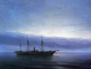 Before the Battle Ship Constantinople by Ivan Konstantinovich Aivazovsky - Oil Painting Reproduction