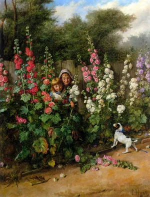 Behind the Hollyhocks by Ivan Konstantinovich Aivazovsky Oil Painting