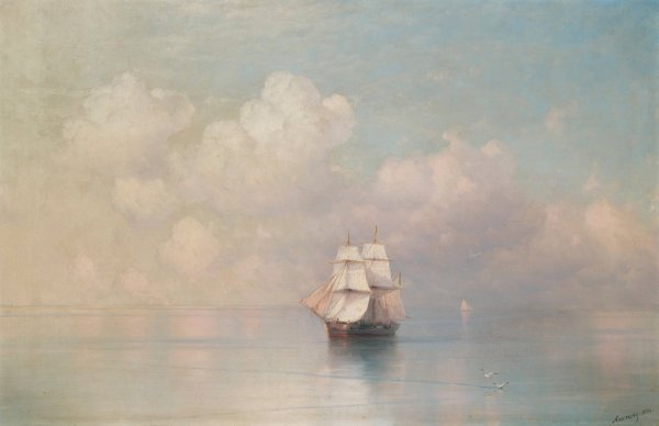 Calm Seas by Ivan Konstantinovich Aivazovsky - Hand-Painted Oil Painting Reproduction