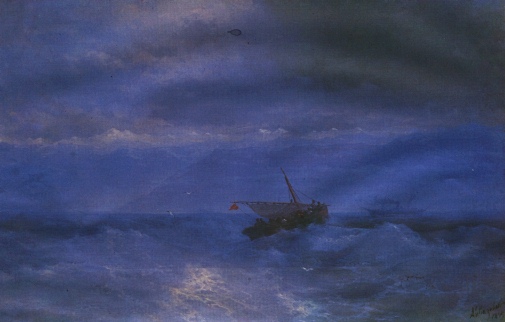 Caucasus from the Sea by Ivan Konstantinovich Aivazovsky - Hand-Painted Oil Painting Reproduction