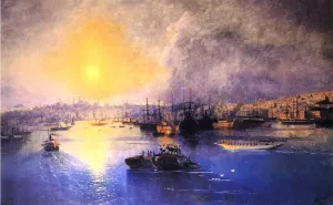 Constantinople Sunset by Ivan Konstantinovich Aivazovsky Oil Painting