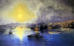 Constantinople Sunset by Ivan Konstantinovich Aivazovsky Oil Painting