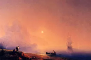 Crimean Tartars on the Sea Shore by Ivan Konstantinovich Aivazovsky Oil Painting