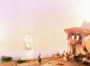 Embankment of Oriental Town by Ivan Konstantinovich Aivazovsky Oil Painting
