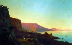 Evening in the Crimea, Yalta Oil painting by Ivan Konstantinovich Aivazovsky