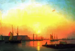Exchange of Peterburg by Ivan Konstantinovich Aivazovsky Oil Painting