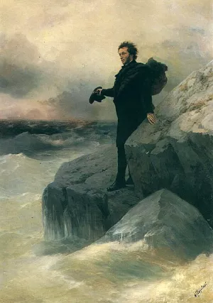 Farewell Pushkin to the Sea by Ivan Konstantinovich Aivazovsky - Oil Painting Reproduction