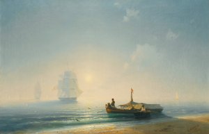 Fishermen At Dawn, Naples Oil painting by Ivan Konstantinovich Aivazovsky