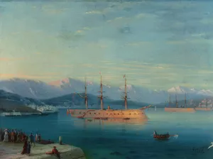 French Ships Departing the Black Sea by Ivan Konstantinovich Aivazovsky Oil Painting