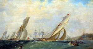 Frigate on a Sea by Ivan Konstantinovich Aivazovsky Oil Painting