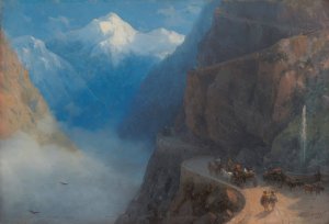 From Mleta to Gudauri by Ivan Konstantinovich Aivazovsky Oil Painting